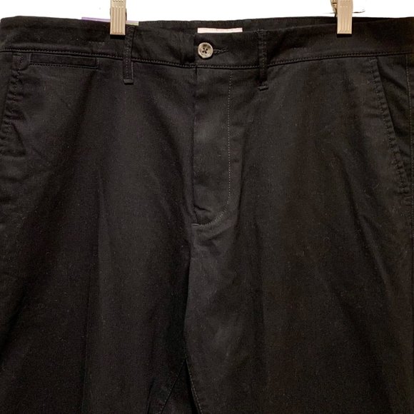 Goodfellow Hennepin Athletic Chino 36 x 32 Black Flat Front Slim Tapered New - Picture 3 of 9